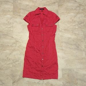 EDS Pink Pinstripe Cap Sleeve Shirt Dress 2